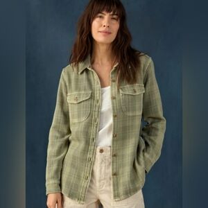 NWT Outerknown Blanket Shirt Jacket Green Plaid XS